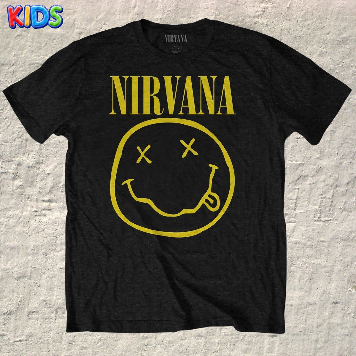 NIRVANA - KIDS T-SHIRT, YELLOW SMILEY