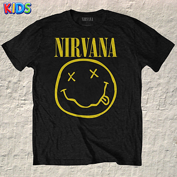 NIRVANA - KIDS T-SHIRT, YELLOW SMILEY