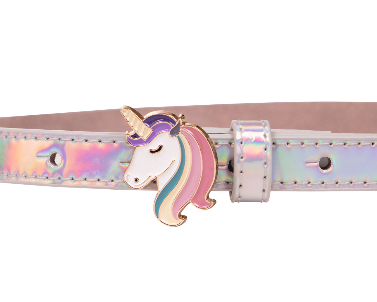 Skärp Rainbow i läder med unicorn