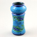 Aldo Londi (Liberty 1957) Turquoise Vase with Incised Decor 14 cm (2)