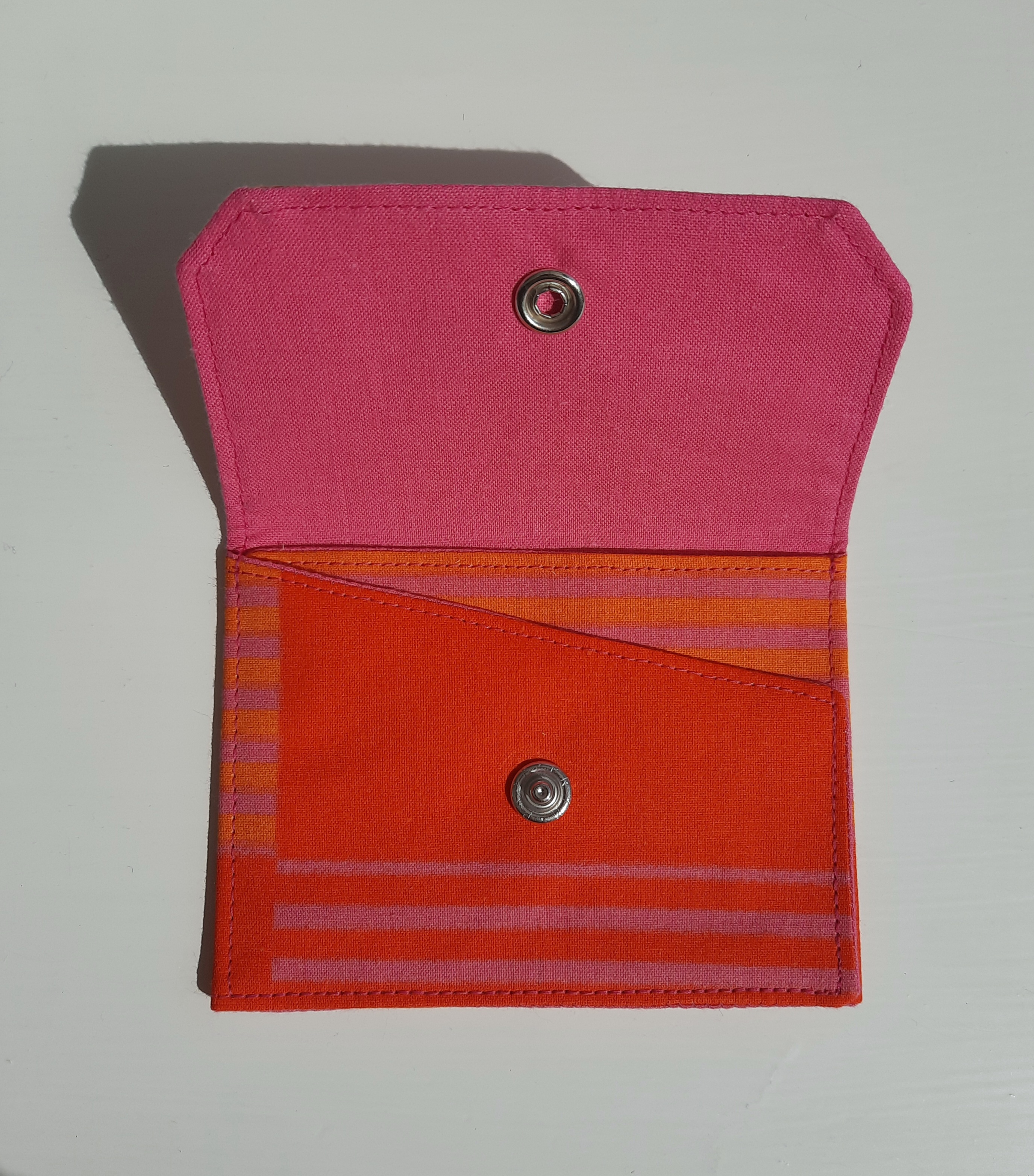 Plånbok för kort, randig rosa och orangea färger , Makiato, Ny  - 4