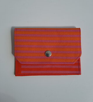 Plånbok för kort, randig rosa och orangea färger , Makiato, Ny 