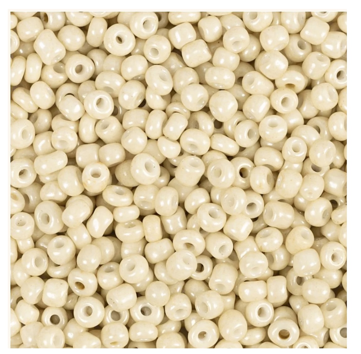 Runda glaspärlor 8/0 Naturvit - 2