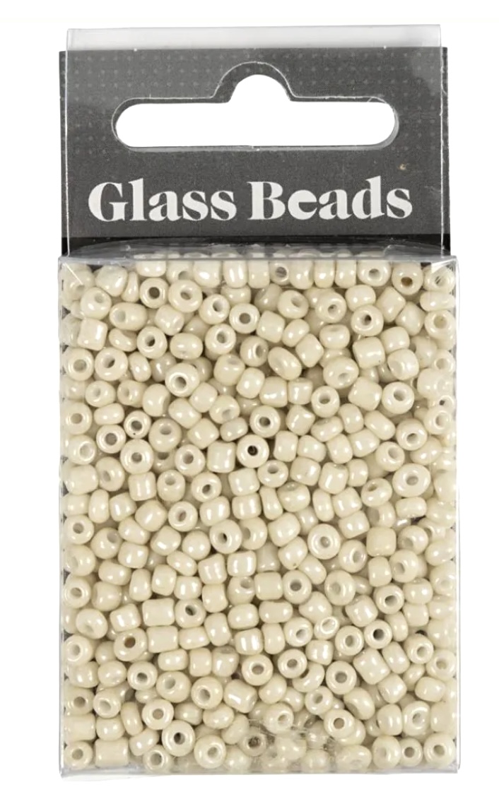 Runda glaspärlor 8/0 Naturvit