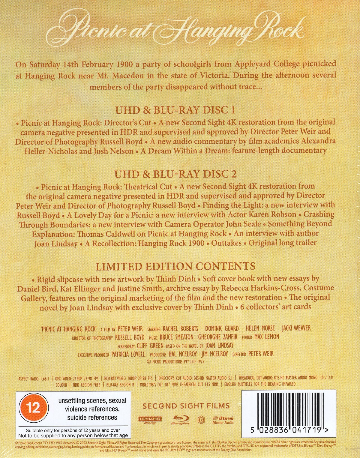 Picnic At Hanging Rock (Limited Edition) (ej svensk text) (4K Ultra HD + Blu-ray) - 2
