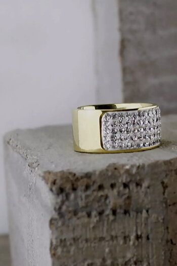 Dansk &nbsp;Copenhagen - Joy Waterproof Rectangular CZ Ring 18K Gold Plating 