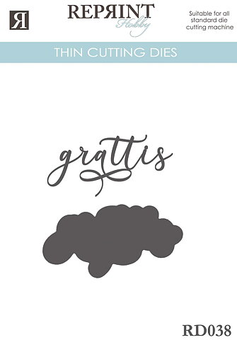 Dies - Reprint - Grattis med bakgrund - 74x 41 mm