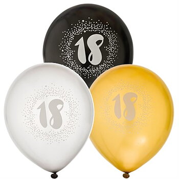 BALLONG 12" Födelsedag 6-pack