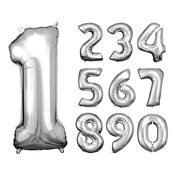 SIFFRORBALLONGER I SILVER 86 cm
