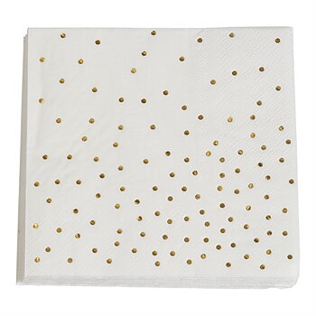 SERVETTER 33 x 33 CM DOTS GOLD 16-P