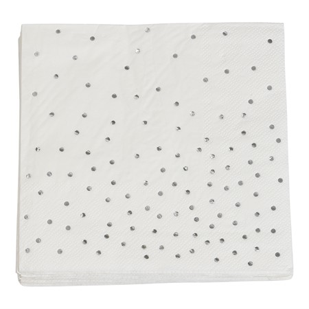 SERVETTER 33 x 33 CM DOTS SILVER 16-P