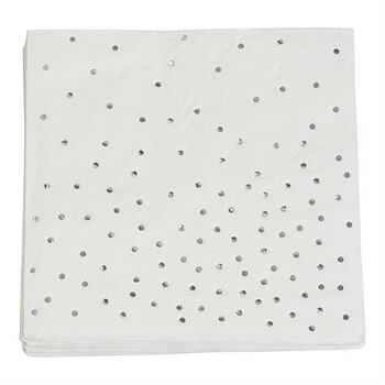 SERVETTER 33 x 33 CM DOTS SILVER 16-P
