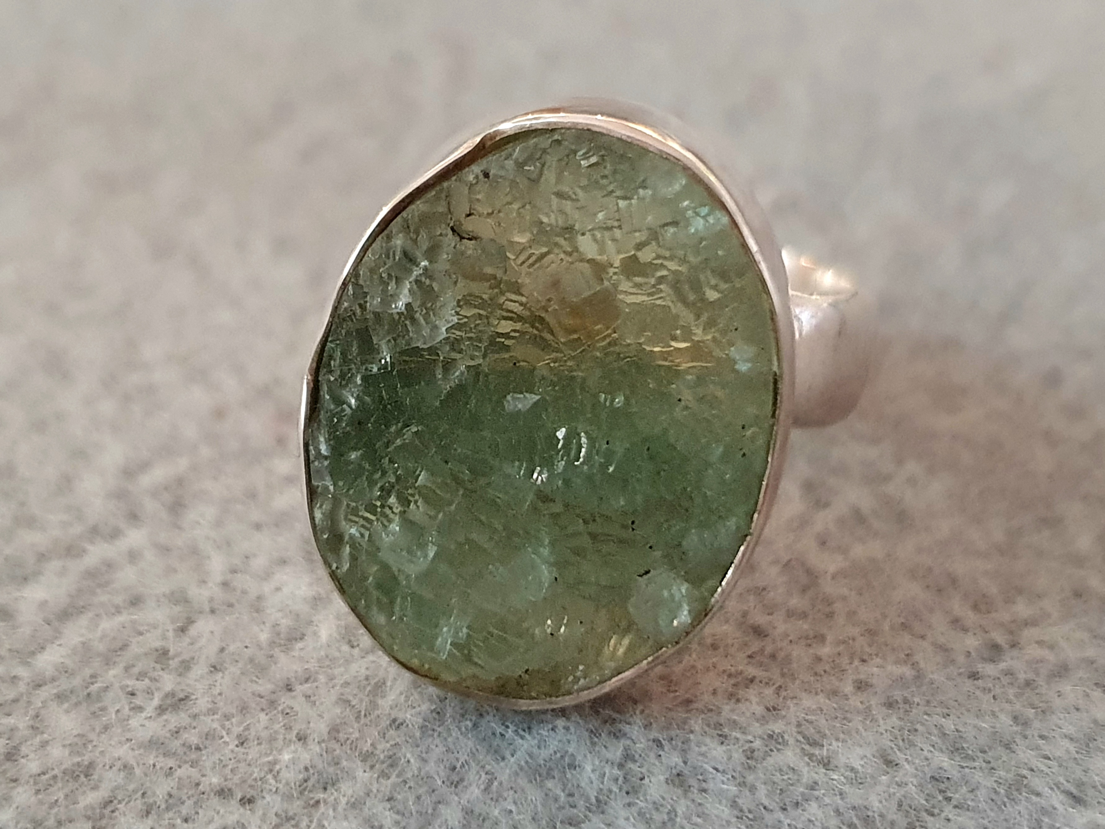 Ring with fluorite, 925 sterling silver