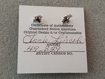 Turkos och snäcka, örhängen clips, 925-silver ( Native Americans, Navajo. )
