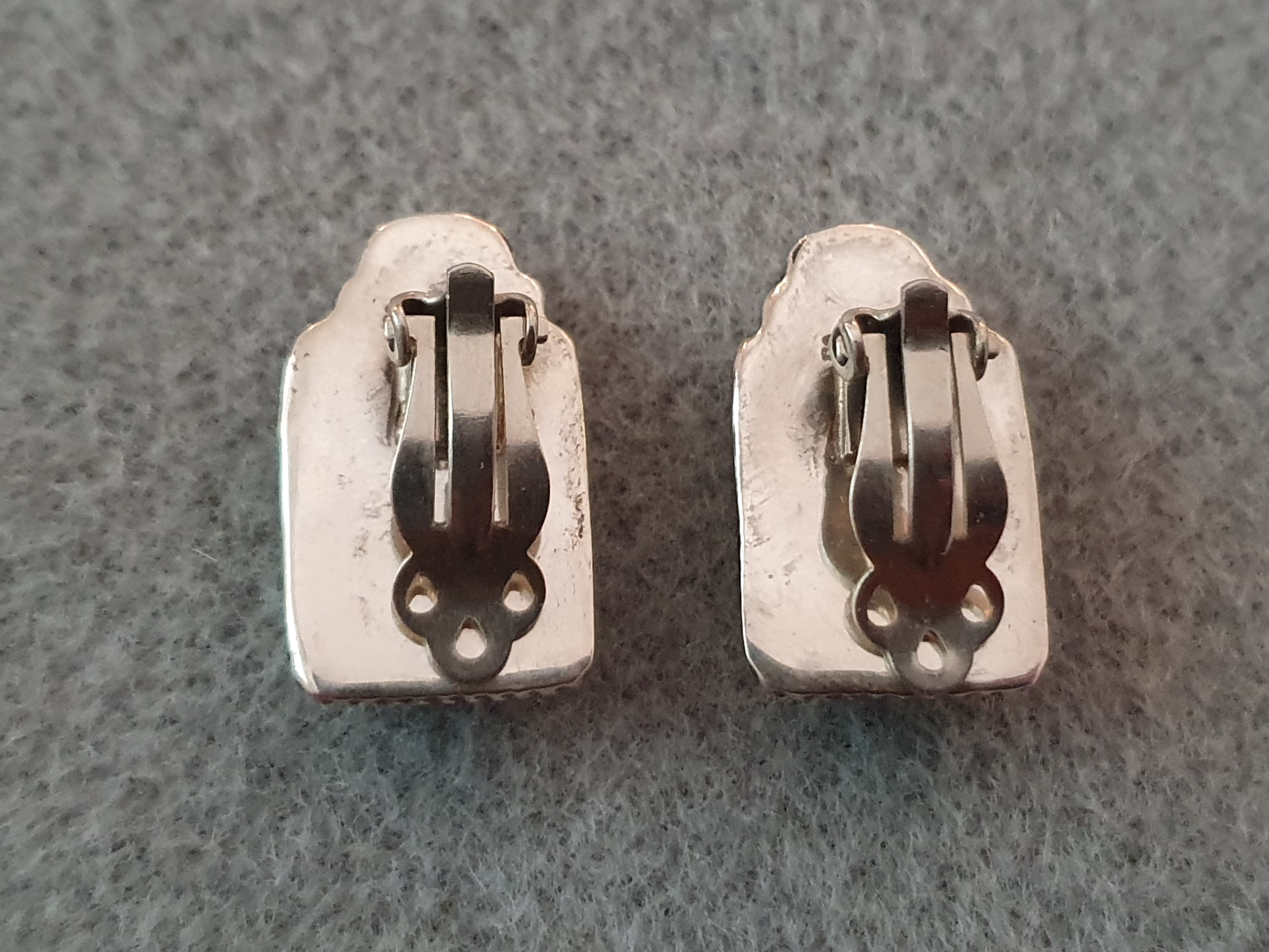 Turkos och snäcka, örhängen clips, 925-silver ( Native Americans, Navajo. ) - 3