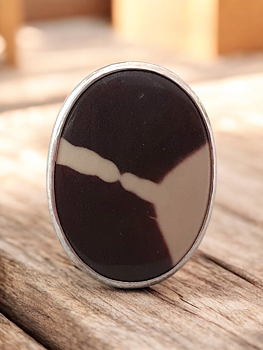 Ring  med Cappucinojaspis, 925-silver ,JOD
