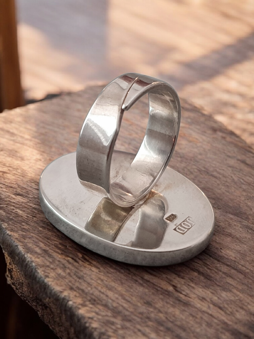 Ring  med Cappucinojaspis, 925-silver ,JOD - 2