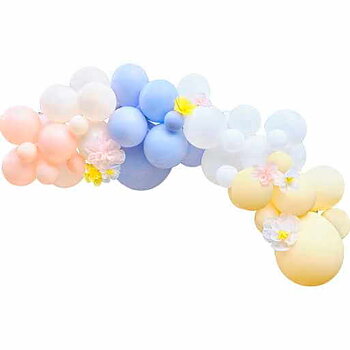 Ballongbåge Pastell med blommor 