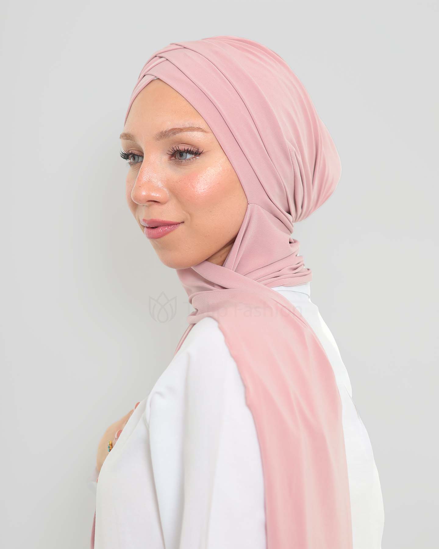 Turban with shawl - Tulia - Rose - 3