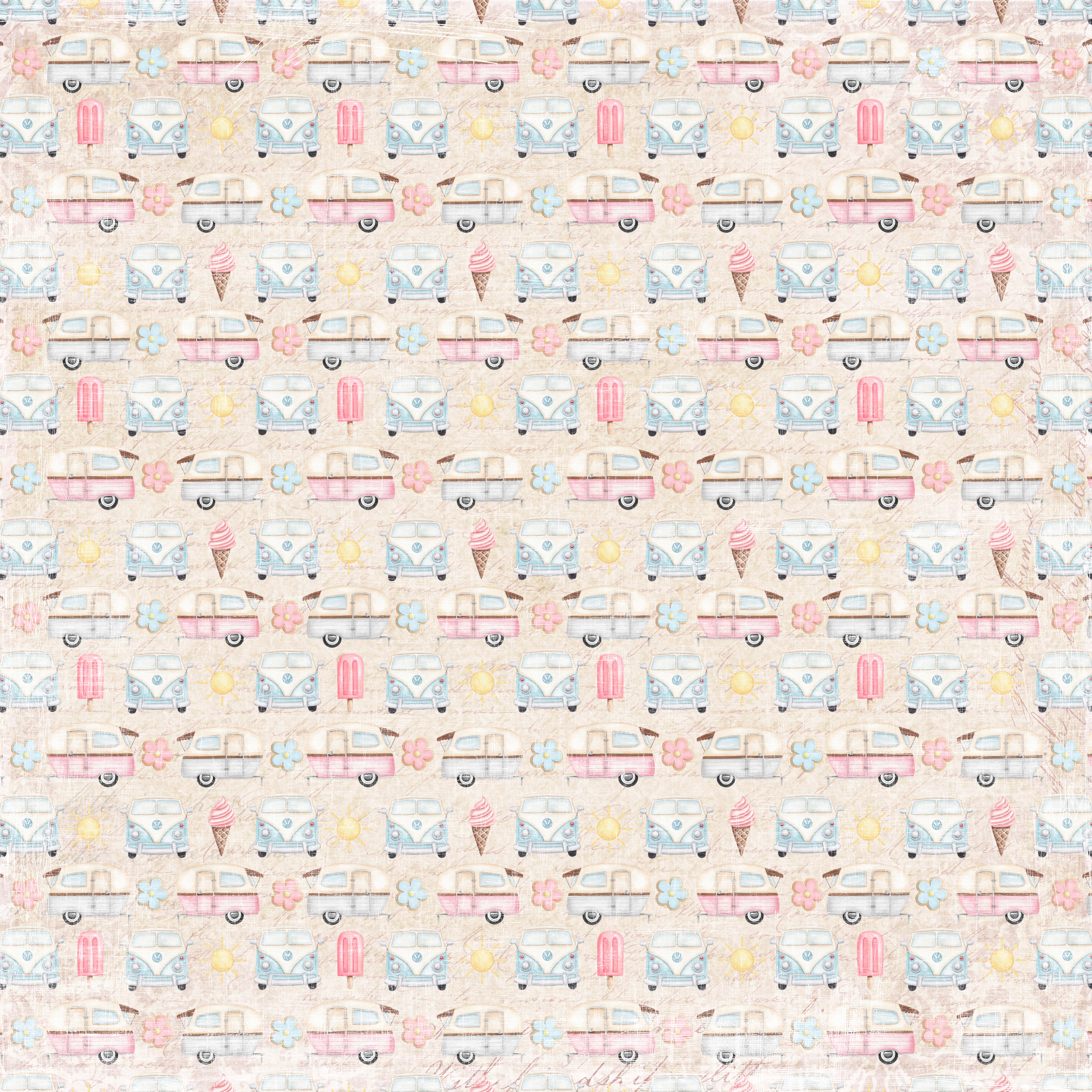 Caravans - Camping Holiday, 12"x12", dubbelsidigt, Reprint