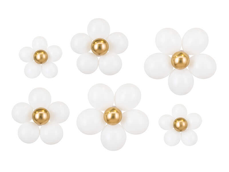 Ballongkit Blommor Vit & Guld 40-50 cm