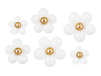 Ballongkit Blommor Vit & Guld 40-50 cm