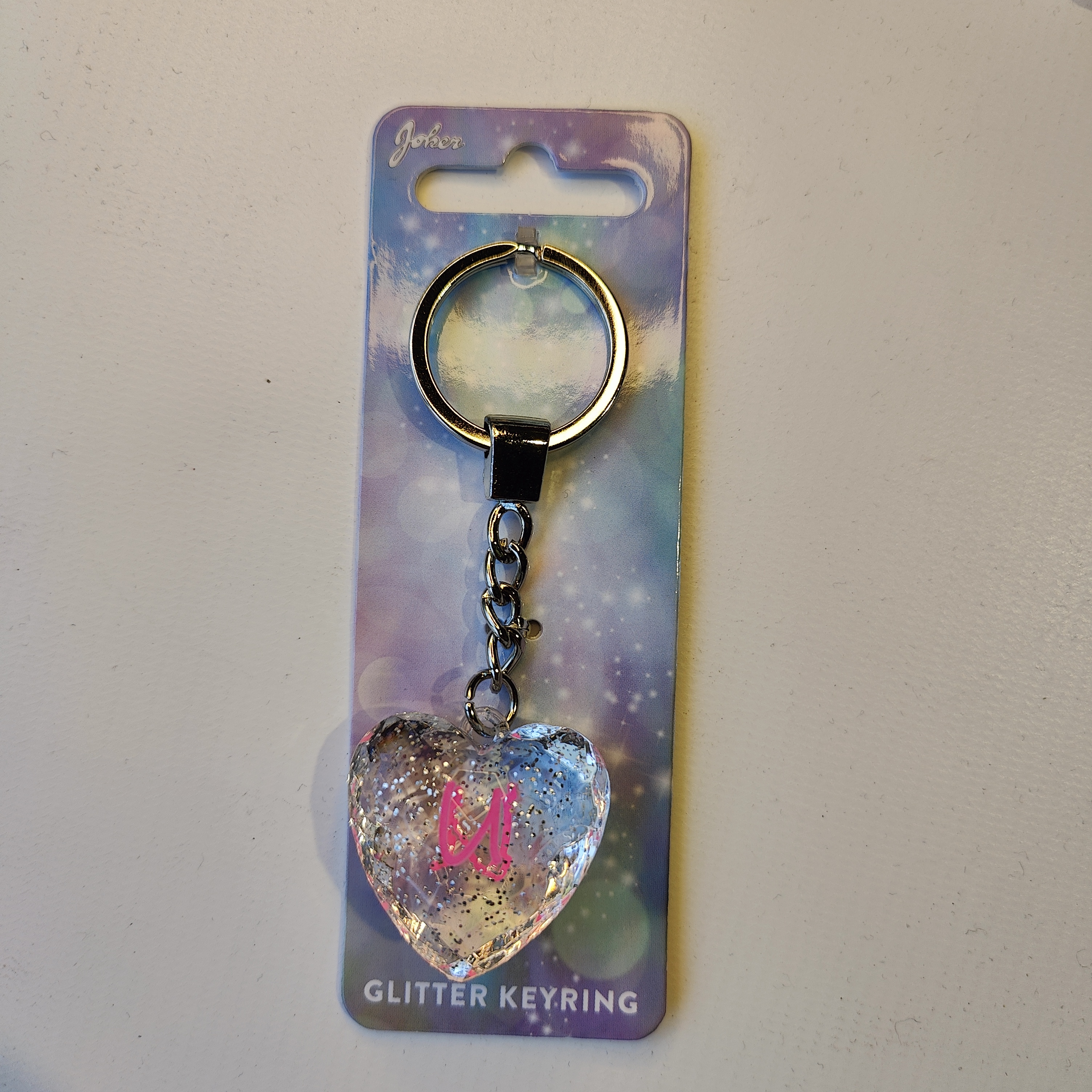 Glitter Heart U Keychain