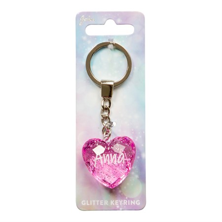 Glitter Heart Anna Keychain
