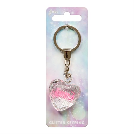 Glitter Heart Emma Nyckelring