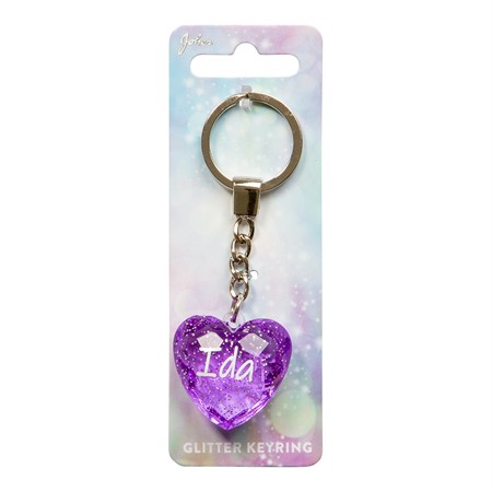 Glitter Heart Ida Keychain