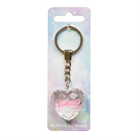 Glitter Heart Isabella Nyckelring