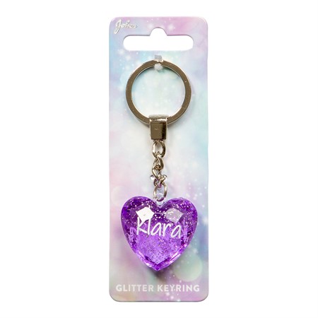 Glitter Heart Klara Nyckelring