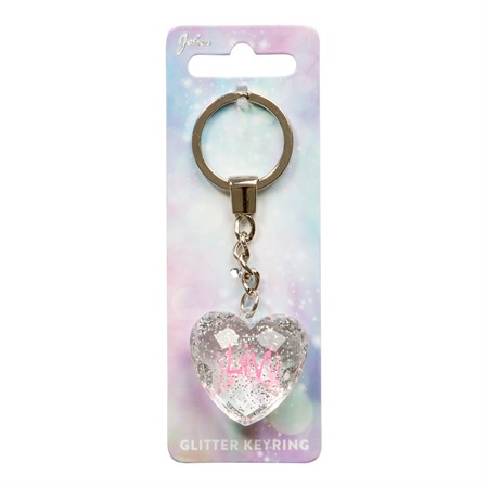 Glitter Heart Liv Keychain