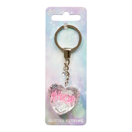 Glitter Heart Nora Keychain
