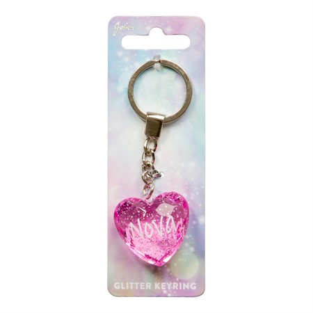 Glitter Heart Nova Nyckelring