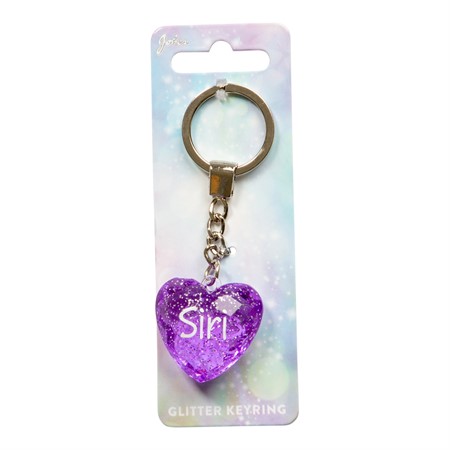 Glitter Heart Siri Nyckelring