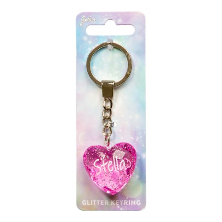 Glitter Heart Stella Keychain
