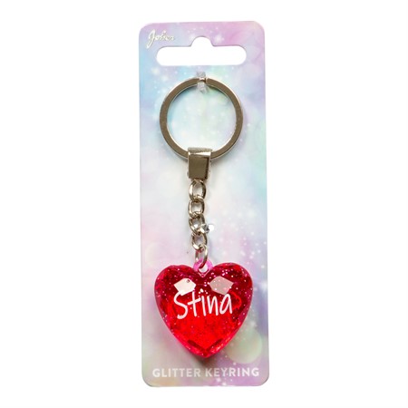 Glitter Heart Stina Nyckelring