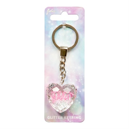 Glitter Heart Tilda Keychain