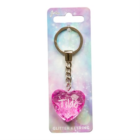 Glitter Heart Tilde Keychain