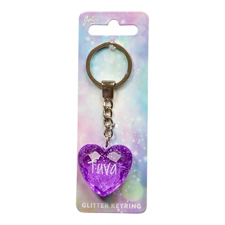 Glitter Heart Tuva Nyckelring