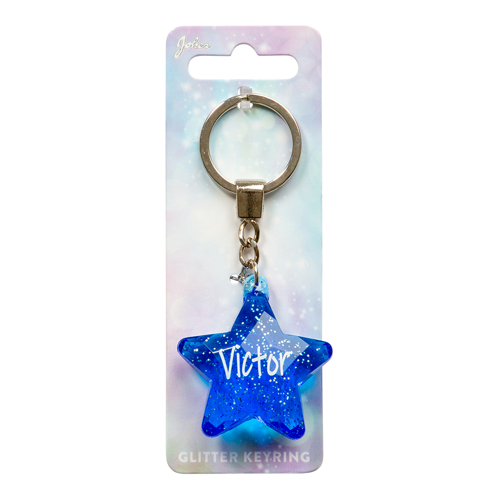 Glitter Star Victor Keychain