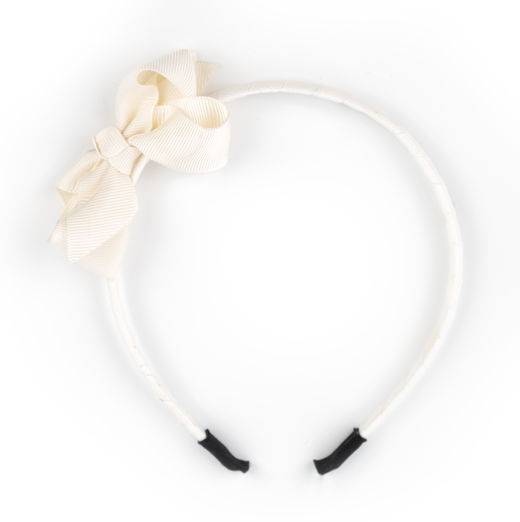 Diadem med Rosett, Ivory - Busy Lizzie