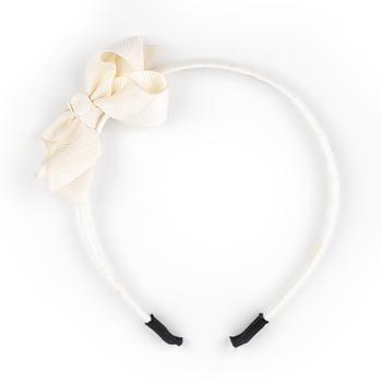 Diadem med Rosett, Ivory - Busy Lizzie