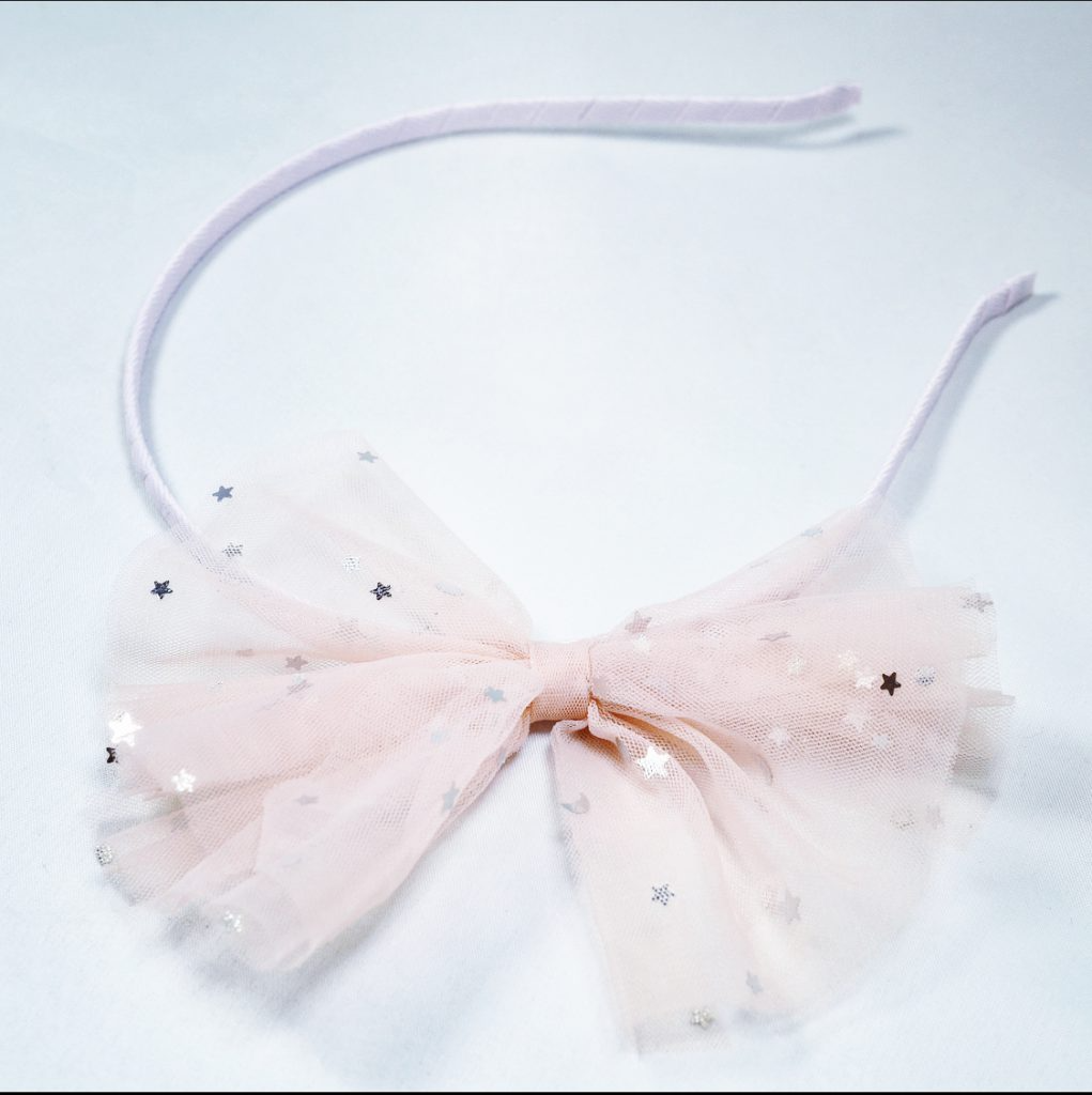 Diadem med Glittrig Rosett - Busy Lizzie
