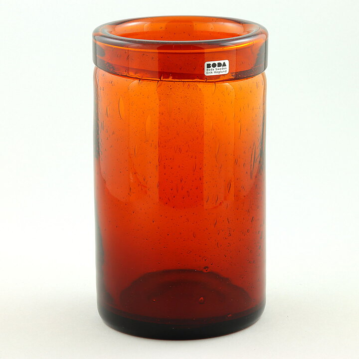 Erik Höglund (1950s) Brown Cylinder Vase with Folded Top 18 cm H729
