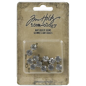 Tim Holtz - Idea-Ology Metal Adornments 12/Pkg - Antiqued Gems