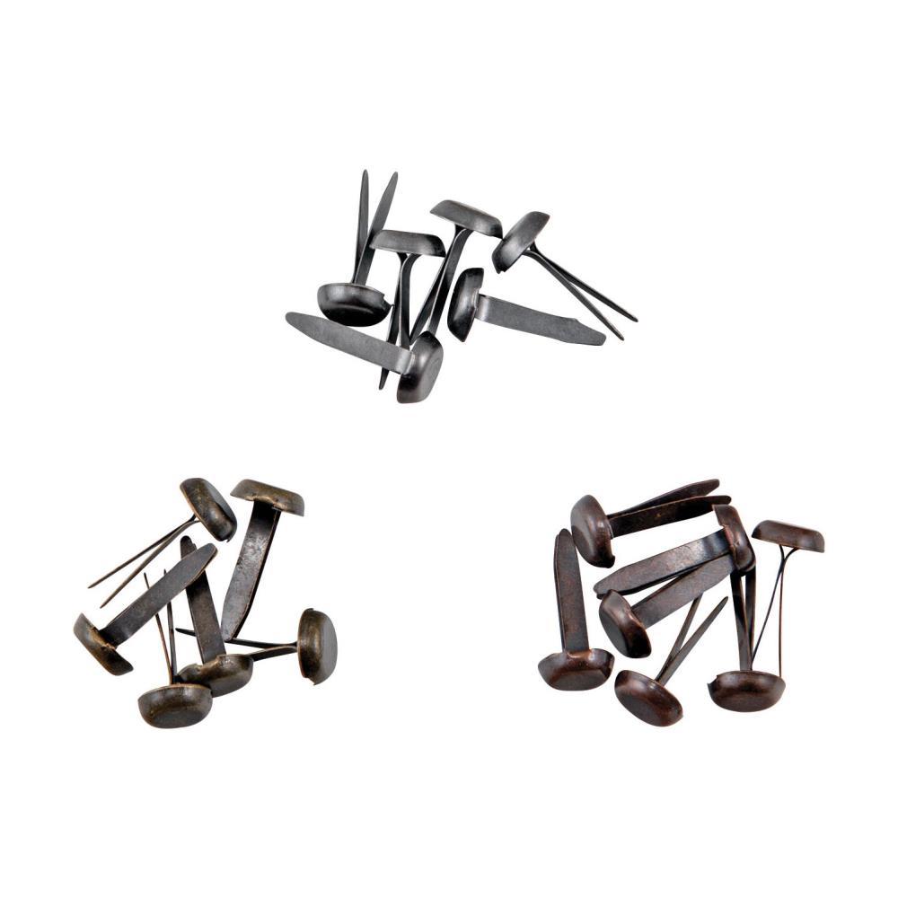 Tim Holtz - Idea-Ology Metal Large Fasteners - Antique Silver, Copper & Brass - 2