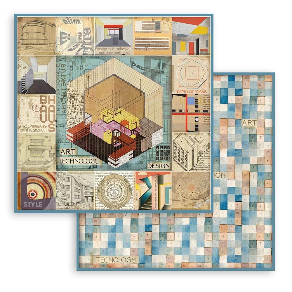 Stamperia - Bauhaus - 10 olika dubbelsidiga ark 8x8" - 9