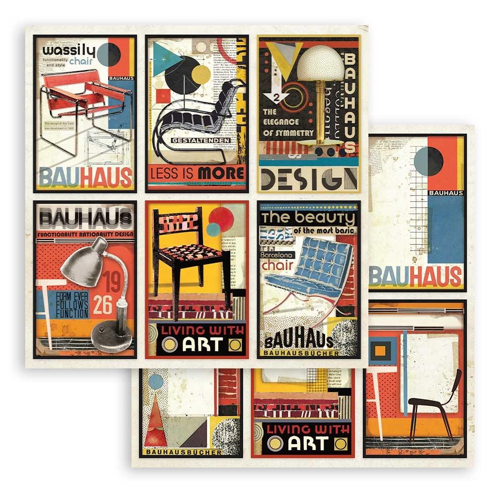 Stamperia - Bauhaus - 10 olika dubbelsidiga ark 8x8" - 7